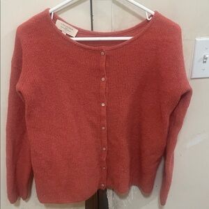 Sezane Gaspard Cardigan Sweater Peche Rose Pink